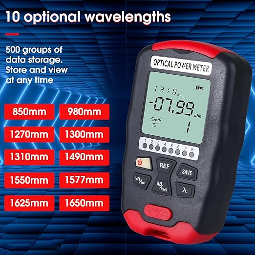 Duogalia Fiber Optic Tester Portable Fiber Light Meter FC/SC/ST Universal Interface Fiber Tester Built-in 15Km Visual Fault Locator (OPM&VFL) with 1pc FC to LC Adapter