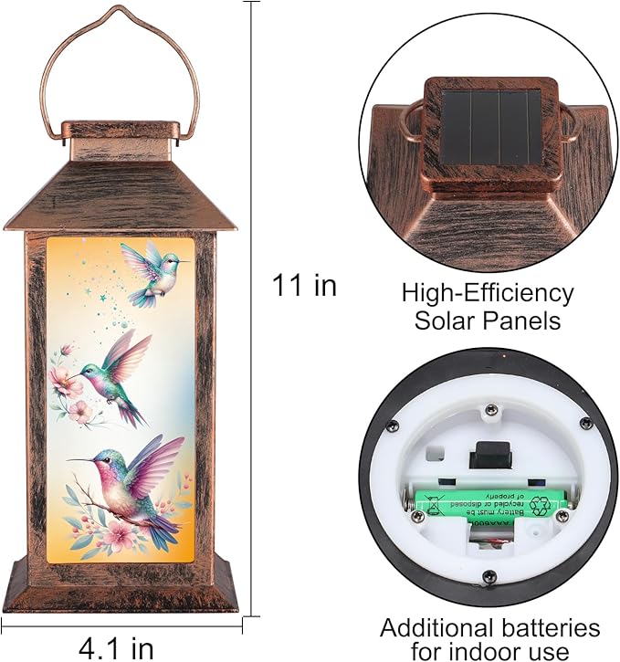 Pawatee Solar Hanging Lanterns, Bronze, 3 LED, Waterproof, Perfect for Garden Decor, Outdoor Gatherings, and Gifting
