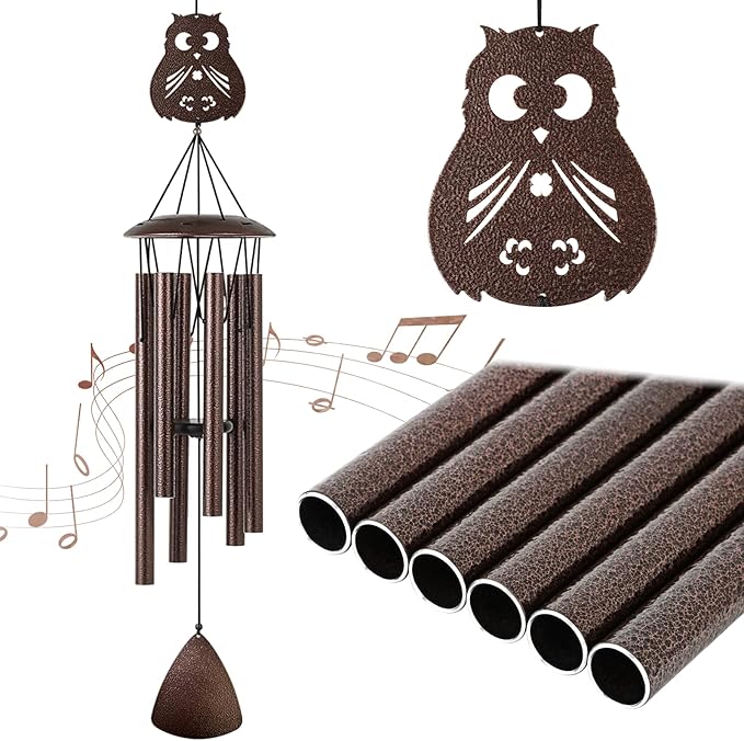 Doopeer Wind Chimes, 37" Owl Wind Chimes for Outside Garden Patio Yard Decor, Deep Tone Windchimes for Mom Women Grandma Wife, Gifts for Christmas, Mother's Day, Housewarming, Retirement