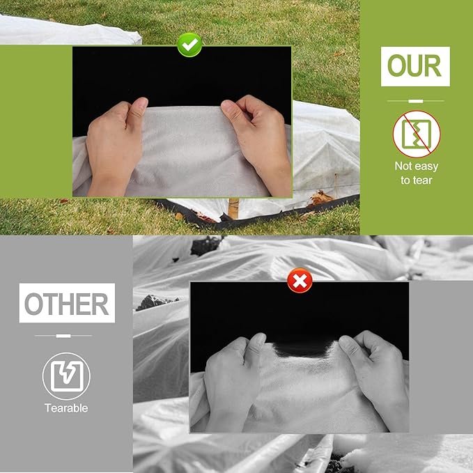 WiMas Plant Covers Freeze Protection, 10x33FT Reusable Thickened Winter Floating Row Covers, Frost Cloth Blanket Shade Cloth Garden Fabric Plant Cover for Raised Beds Vegetables Insect Winter Frost