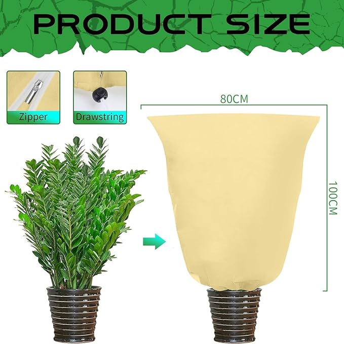 BATULU,Frost Cloth Plant Freeze Protection, 4-Packfrost Blankets for Outdoor Plants,31.4 × 39.3 Inchesplant Frost Protection Covers.