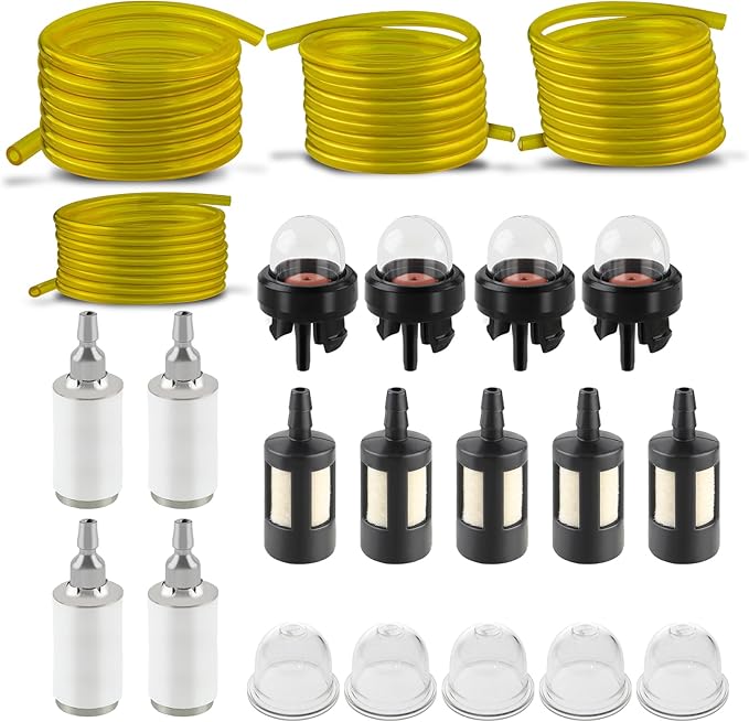 4 Sizes 4 Feet Fuel Line Hose for Zama Stihl Homelite Poulan Craftsman Husqvarna String Trimmer Chainsaw Blower Small Engine with Fuel Filters,Snap in Primer Bulb,Primer