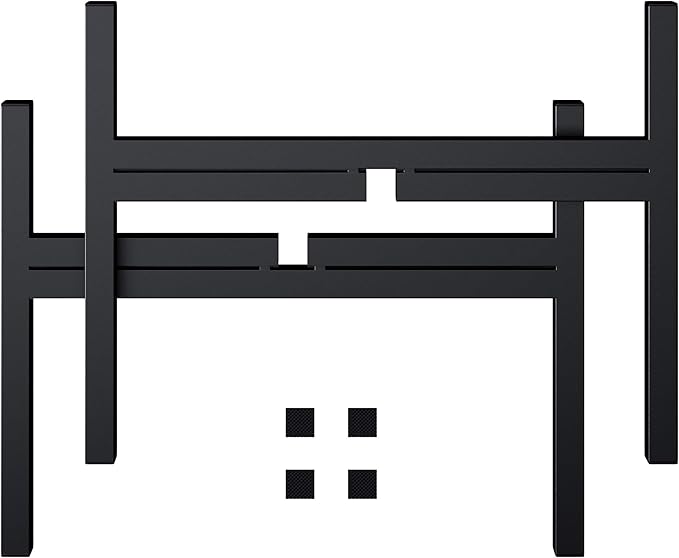 FaithLand Mid Century Plant Stand Indoor Outdoor(Plant Pot Not Included), Holds Planters with a Maximum Width of 14 Inch, Metal Planter Stand, Potted Plant Holder, Black - Width Not Adjustable