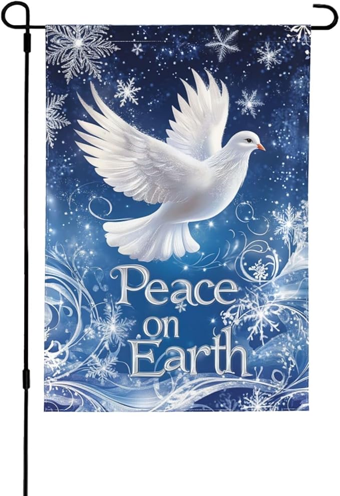 Snow And Dove Garden Flag 12x18 Inch Double Sided All-Weather Polyester Outdoor Flag For Patio Lawn Yard And Garden Welcome Decor