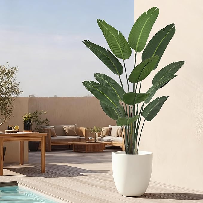 6FT Bird of Paradise Artificial Plant, 72" Tall Artificial Plants Indoor with 13 Realistic Leaves, Fake Floor Plant Faux Tropical Trees with Pot for Home Living Room Office Mall Indoor Decor