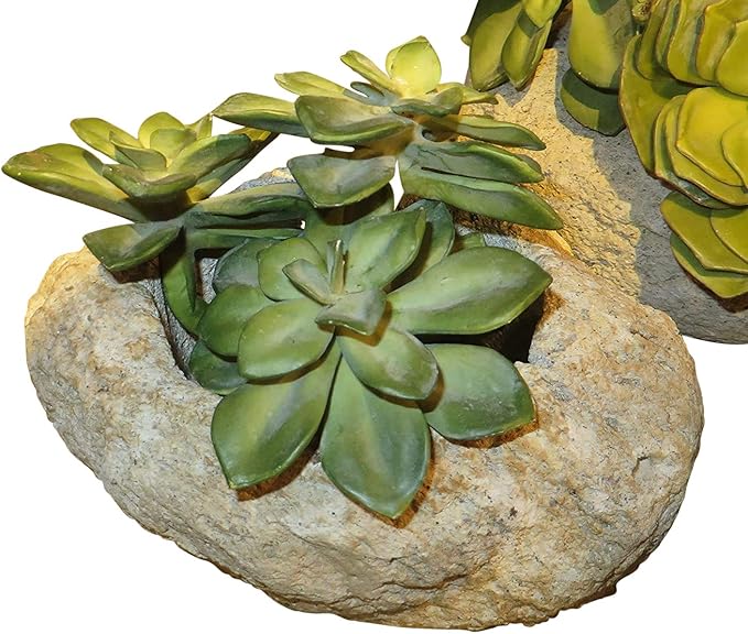 MY SWANKY HOME Rustic Natural Stone Planters Set of 3 Rustic Volcanic Rock Free Form Modern