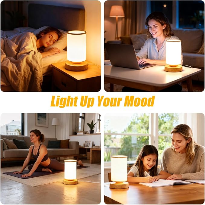 Qiuxunies Light Therapy Lamp 10000 Lux, Sunlight Lamp with Remote Control, 3 Color Temperatures & 4 Brightness Levels, Full Spectrum Light, Ideal as Desk, Bedside Lamp & Gift for Home/Office