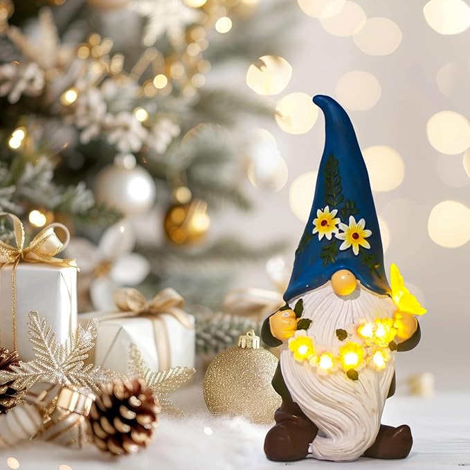 DKJOCKY Funny Garden Gnomes Gifts for Women, Solar Gnomes Outdoor Decorations for Yard, Birthday Gifts for Christmas for Women Mom Grandma Wife