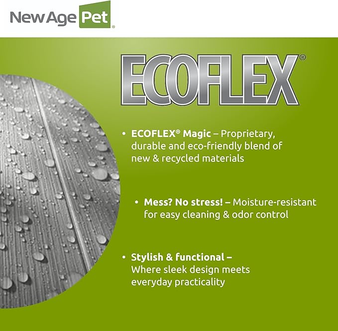 New Age Pet ECOFLEX 60" Wide X-Large Reptile Habitat, Mojave Lounge for Snakes, Tortoises & Lizards in Maple, Black & Grey, Easy Assembly, Sliding Glass Doors & Mesh Top