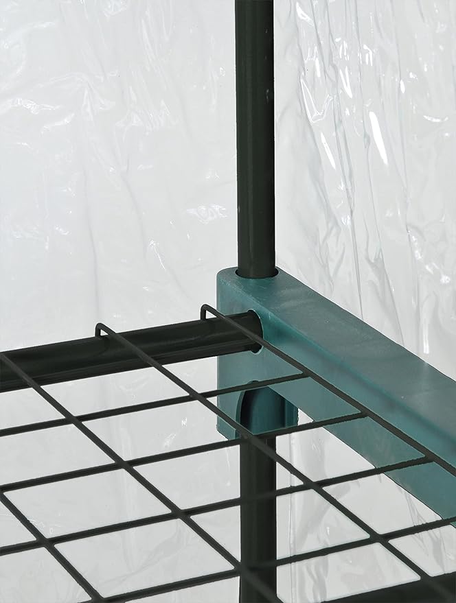 Miracle-GRO 23" x 17" x 57" All-Season 4-Tier Mini Grow House Outdoor or Backyard Easy Assembly Portable Greenhouse, Translucent