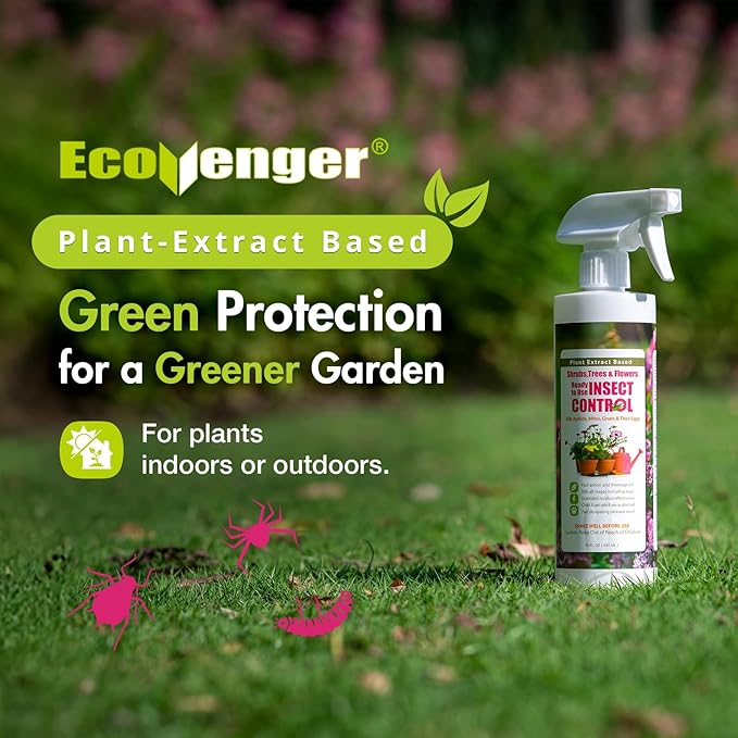 EcoVenger Plant Insect Spray 16 OZ by EcoRaider, Kills Aphids, Mealybugs, Red Spider Mites, Armyworms All Stages Larvae and Eggs, Gnat Spray for Indoor Plants, Non-Toxic, Child & Pet Safe