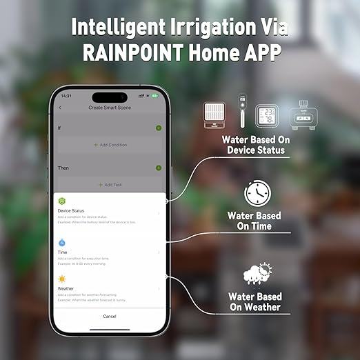 RAINPOINT APP Control WiFi Solar Automatic Plant Waterer Kit for House Potted Plants,Smart Vacation Self Watering Drip Irrigation Pump Device System Indoor/Outdoor Water 10-20 Plants