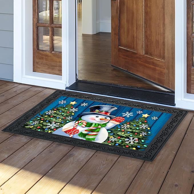 Briarwood Lane Candy Cane Snowman Doormat
