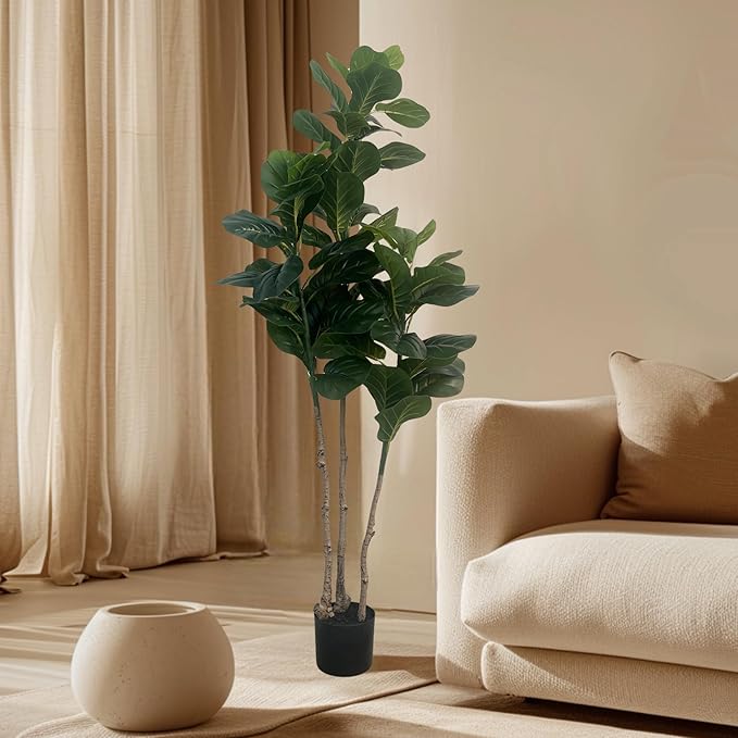 XBrand 59.1" Artificial Fiddle Leaf Fig Tree