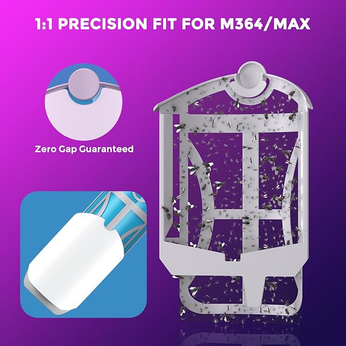 10 Pack Flying Insect Trap Refills, Compatible with Flying Insect Trap M364 M364A and Max, Catch Gnats, House & Fruit Flies - Easy to Use - Mess-Free Disposal
