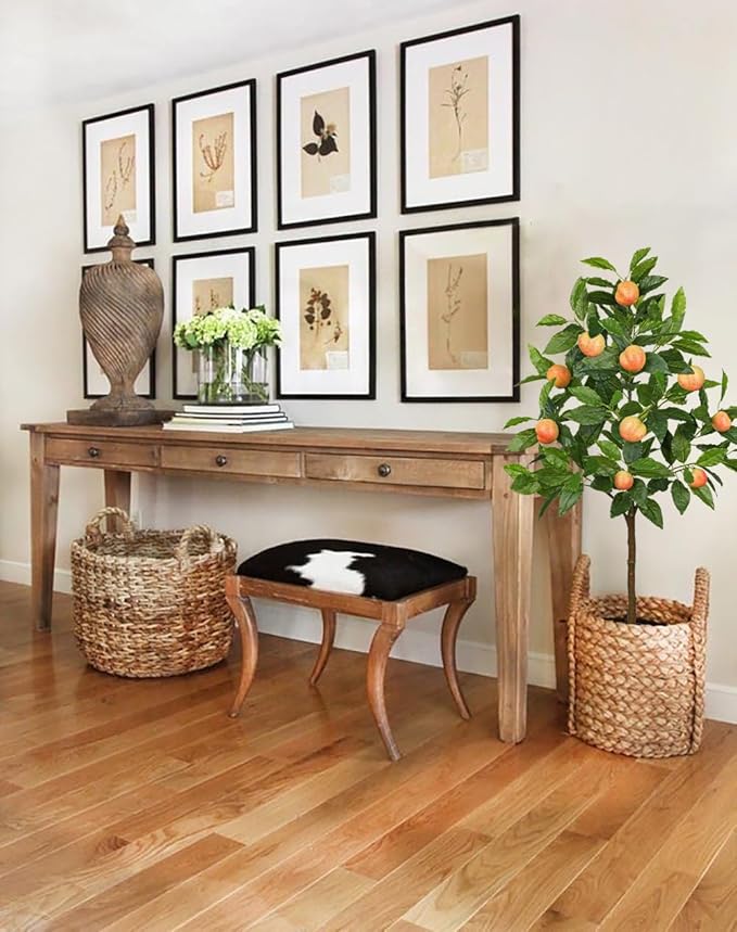 Artificial Peach Tree 3ft Fake Peach Fruits Plant in Pot Large Fake Floor Plants Faux Trees Indoor Apple Decorations for Home Living Room Office