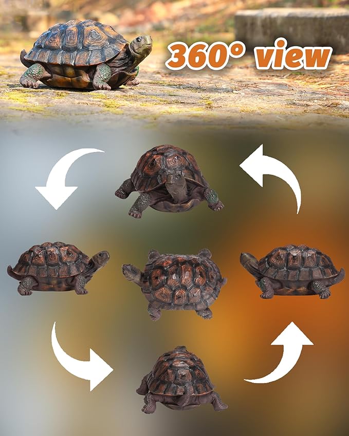 Sdeetesamjun Tortoise Turtle Statue,Resin Garden Sculpture Indoor/Outdoor Yard Lawn Ornament,Home Decor (Large)