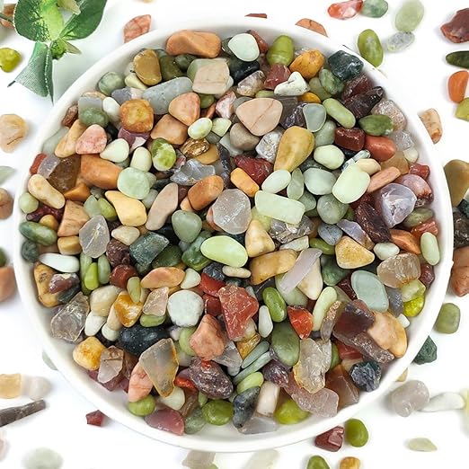 YISZM 10LB Succulent and Cactus Colorful Pebbles, 3/8 Inch Natural Decorative Polished Stones, River Rocks for Indoor Plants, Vases, Planters and Outdoor Gardening