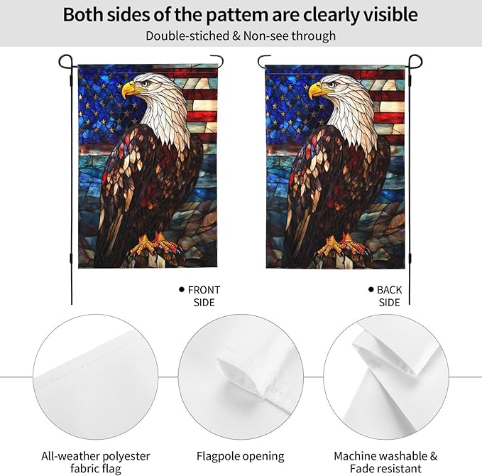 Glass Print Garden Flag 12x18 Inch Double Sided All-Weather Polyester Outdoor Flag For Patio Lawn Yard And Garden Welcome Decor