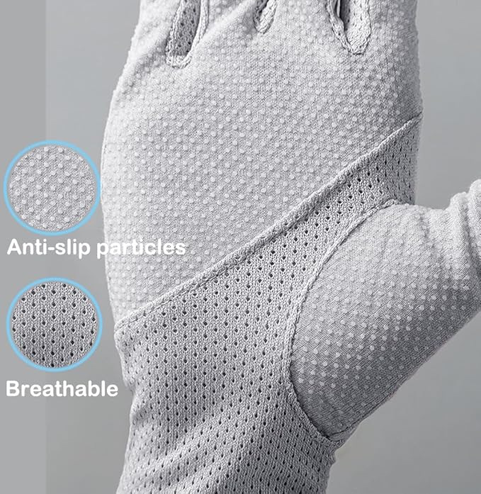 INOGIH Women Sunblock-Fingerless Gloves UV-Sun-Protection Driving Non-Slip Outdoor Gloves for Women Girls