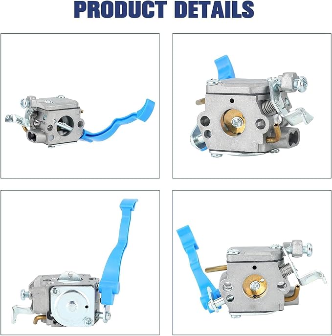 Powtol 125B 125BX 125BVX Carburetor Kit for Husqvarna 125B 125BVX 125BX Handheld Leaf Blower Parts Replace 590460102 545081811 ZAMA C1Q-W37 581798001 with 125B Air Filter Primer Bulb Kit