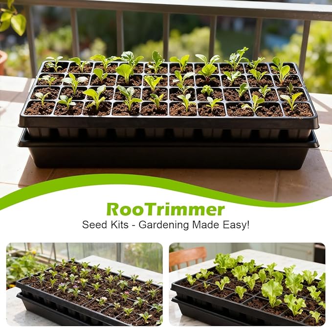 10 Pack 1020 Seed Starter Trays and 10 Pcs 40 Cell Plug Trays, Thick Durable Seedling Plastic Nursery Tray for TD542 1020 Tray Germination (10 Sets)