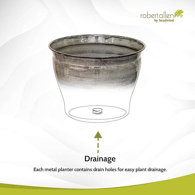 Headwind Glazed Ironstone Vanhorne Collection – 8" Luna Brown Decorative Plant Pot – Lightweight & Triple Coated w/Drainage Flower Pots for Indoor Plants & Outdoor Planter Use by Robert Allen