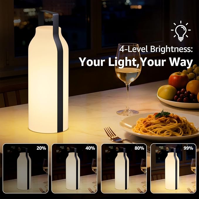 Outdoor Lanterns, GGII Rechargeable Camping Lantern with IP44 Waterproof, Battery Operated Outdoor Portable Cordless Table Lamp with RGB Lights for Patio Balcony Garden