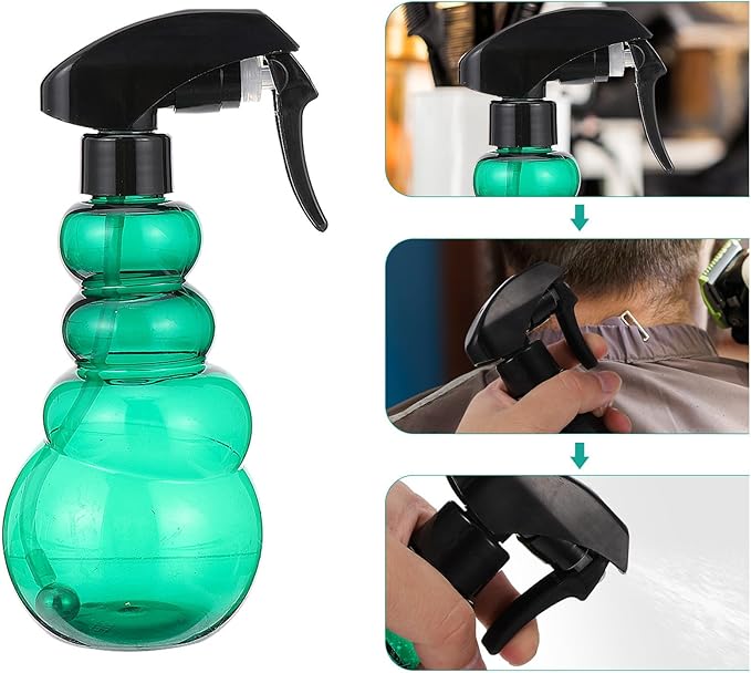 Plastic Spray Bottle Barber Hairdressing Sprayer Hand-Press Mist Sprayer Green 250Ml Refillable for Salon Hair Care and Plant Watering