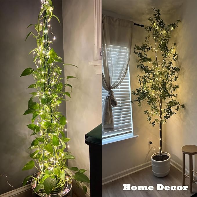 Beingreat 2 Pack USB Plug-in Fairy Lights, 33ft 100 Mini LED Copper String Lights with 8 Modes, USB Starry Lights for Bedroom Wedding Christmas Garden Party DIY Crafting, Warm White