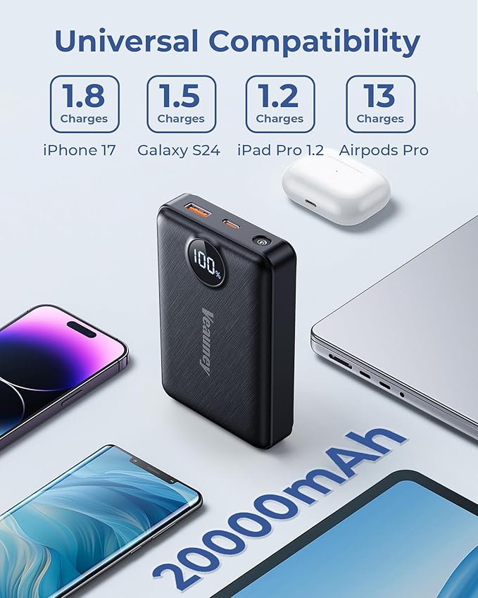 7.4V 5V 20000mAh Heated Vest Battery Pack Compatible with ORORO, for 7.4V Venustas, Battery Pack for Heated Vest with 7.4V DC Port, Rechargeable Power Bank for OCQOCQ, for TODWARM, for Weamest(No 12V)