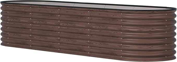 BlueWish 8ftx2ftx2ft Raised Garden Bed Outdoor with Aluminum Support Bars, Planter Raised Beds with Galvanized Steel, Bottomless Design, Raised Bed for Gardening, Backyard, Lawn
