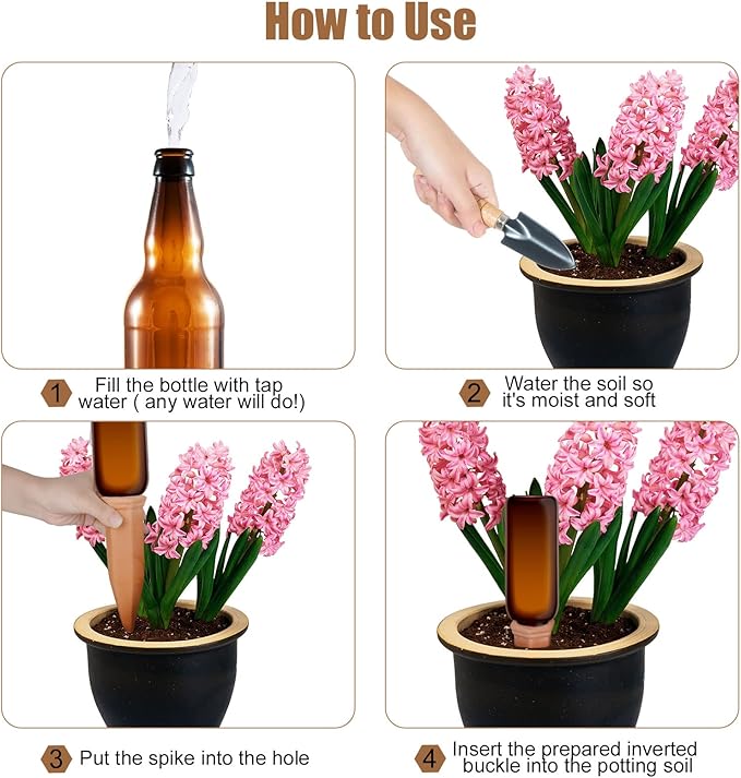 APPD Terracotta Watering Stakes15 Pack Automatic Plants Watering Devices Terracotta Self Watering Spikes for Wine Bottles Great for Indoor & Outdoor Plants