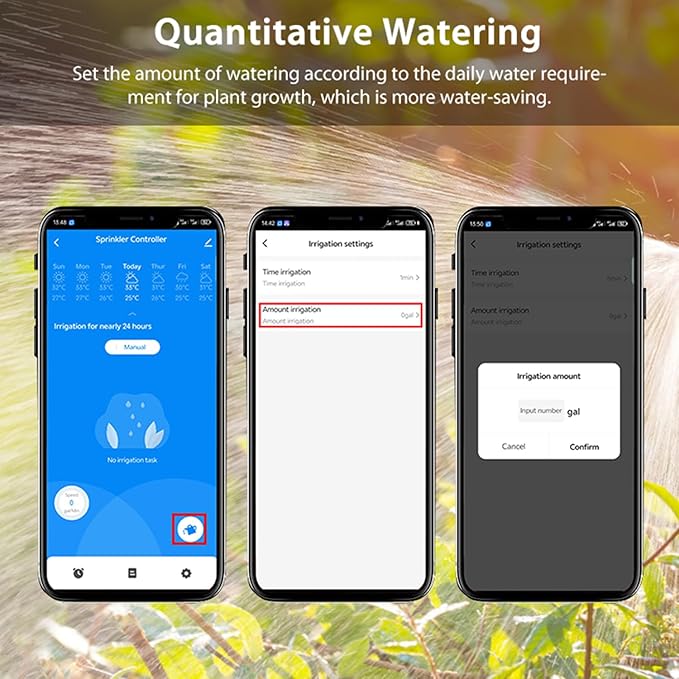 RISOON WiFi Water Timer with Flow Meter - No Hub Required, Flow-Sensing Smart Sprinkler Timer Compatible with Alexa & Google Home, Wireless Remote Garden Irrigation, Real-Time Water Usage Monitor