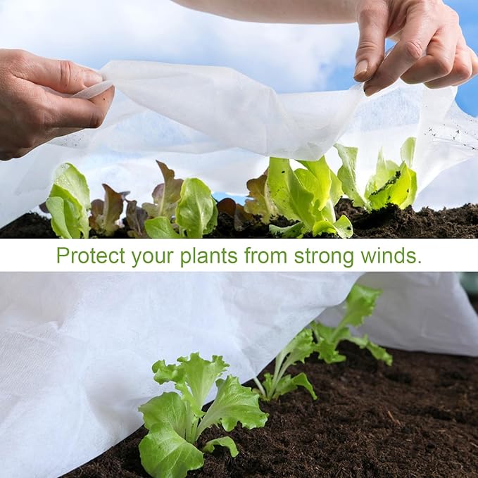 Covers Freeze Protection, Cookmaster 10x50FT Frost Cloth Plant Freeze Protection, Garden Floating Row Covers for Raised Beds/Vegetables Insect/Winter Frost (White)