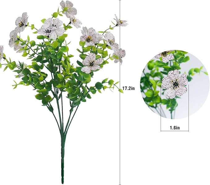 HIFORESTAR White Artificial Outdoor Flowers 12 Bundles Daisy Elegant All-Weather Spring Summer Decoration Realistic Look for Outdoor Front Porch Events and Landscaping (White Daisy)