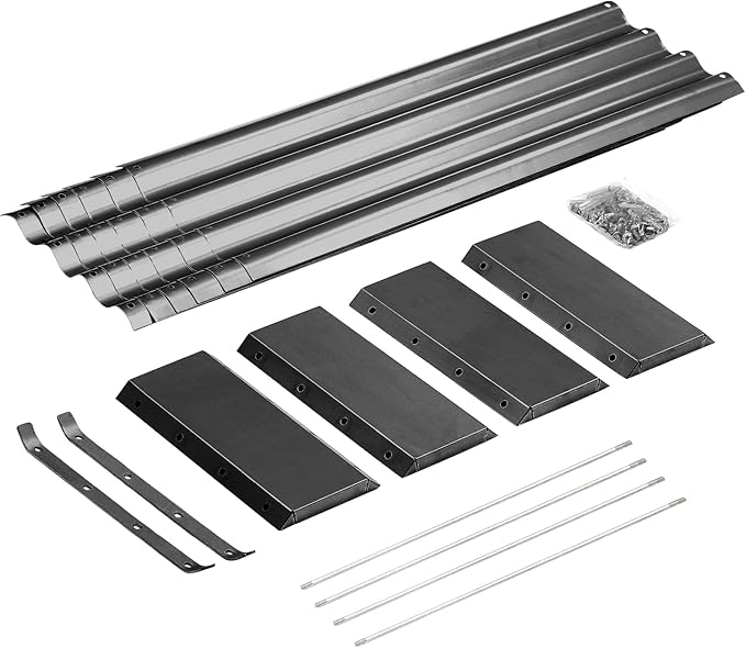Land Guard 3 Pack 8×4×1ft Galvanized Metal Raised Garden Bed, Metal Planter Kit Box Outdoor for Deep-Rooted Vegetables, Flowers, Green and Herbs, Modern Grey
