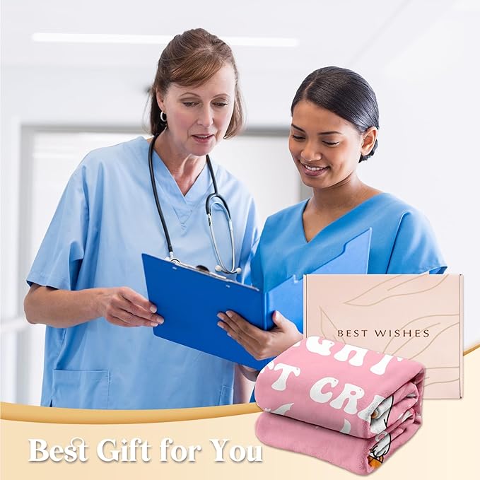 Glydein Funny Nurse Gifts for Women, Night Shift Crew - Flannel Soft Nurse Blanket for Women Decor, Nursing Graduation Gift, LPN RN Nurses Week/Day Appreciation Gifts - 50" x 60"