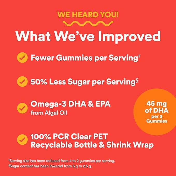 SmartyPants Kids Multivitamin Gummies - Improved Formula: Omega 3 (DHA/EPA), Vitamins D3, C, B12, B6, Vitamin A, K & Zinc, Gluten Free, Cherry Berry Punch Flavors, 60 Count (30 Day Supply)