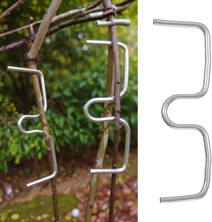 100 Pcs Fruit Tree Branch Puller, Stainless Steel Plant Tying Machine, Branch Spreader Shaping Tools New Plum Tree Open Angle Bending Clip for Orchards Bending Tool, M Size-4.14 Inch