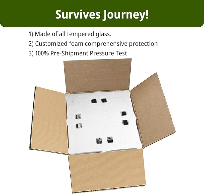 waazoorep 17 Gallon Reptile Glass Tank 20"x14"x14" with Drainage Hole - Pre-Assembled Reptile Cage Enclosure for Turtle,Tortoise,Hermit Crab,Bearded Dragon,Gecko,Lizard,Snake,Spider,Fish,Tarantula