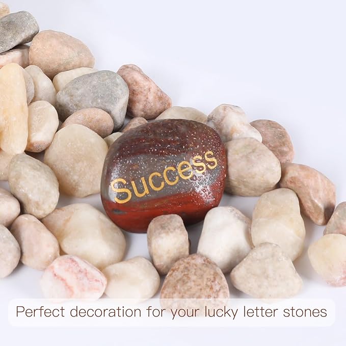 Ausluru 5lbs Natural River Rocks, Polished Pebbles for Plants Garden, 1-2 inch Decorative Peach Stones, Ideal for Fish Tank, Vases, Crafting, Home Decor and Garden Landscaping Rocks,Peach