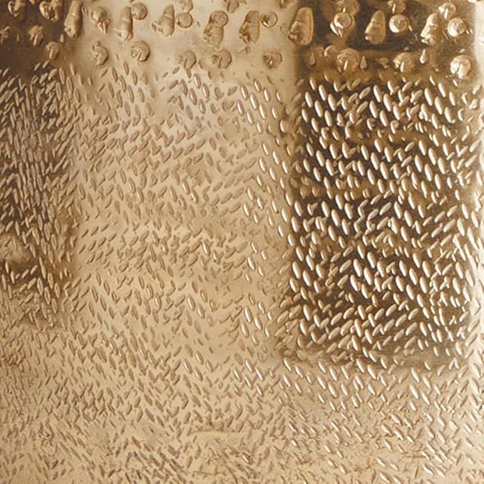 MY SWANKY HOME Elegant Classic Embossed Metal Gold Cachepot Planter Hammered Textured Round 10.5 in Indoor