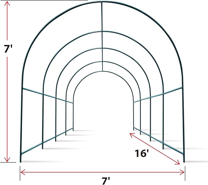 Strong Camel Greenhouse Replacement Frame for 16' X 7' X 7' Larger Hot Garden House , Support Arch Frame Climbing Plants/Flowers/Vegetables