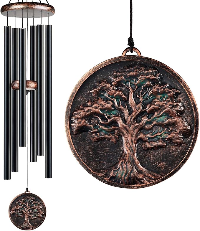 Gabzart Large Wind Chimes for Outside, 48" Vintage Tree of Life Deep Tone Wind Chime Outdoor Clearance with Heavy Tubes, Patio Porch Garden Decoration, Memorial Gifts for Women Men Mom