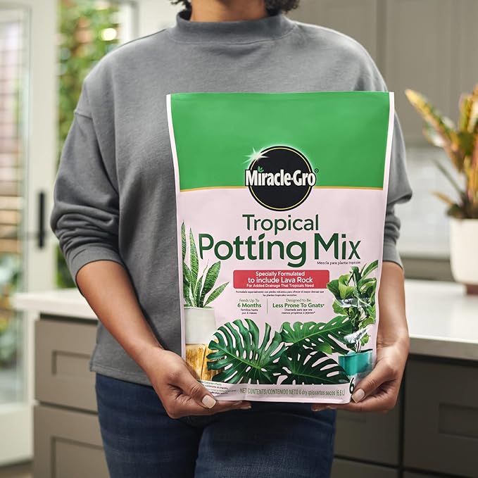 Miracle-Gro Tropical Potting Mix - Growing Media for Tropical Plants Living in Indoor and Outdoor Containers, 6 qt. (4-Pack)