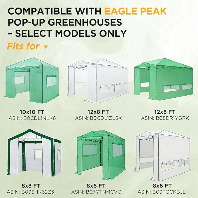 EAGLE PEAK Greenhouse Center Support Pole with Ground Stakes, Peak Reinforcement Bar for Frame Support & Weather Protection, Stabilization Pole for Pop-Up Greenhouses Compatible with Center Lock Hub