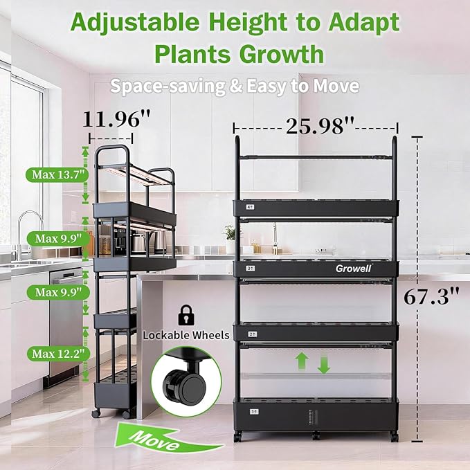 Large Hydroponics Growing System Kit, 120 Pods Vertical Indoor Herb Garden Kit with 2 Light Modes & Auto Circulating Water System, 48L Movable Indoor Gardening System for Herb Vegetable Fruit