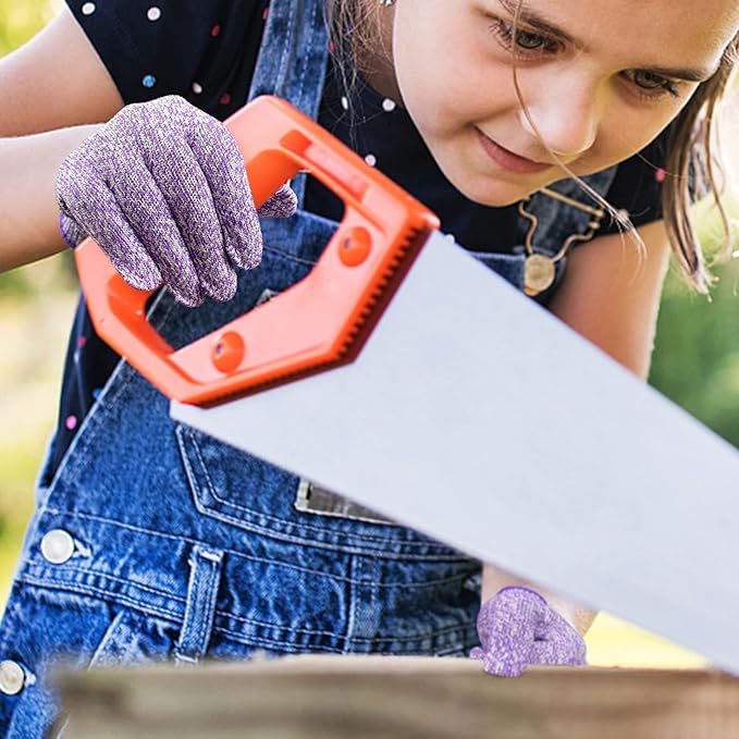 Evridwear Cut Resistant Gloves for Kids 10-13 Years, Level 5 Protection Cutting Gloves Food Grade for Cooking, Whittling, Wood Carving, Gardening and DIY
