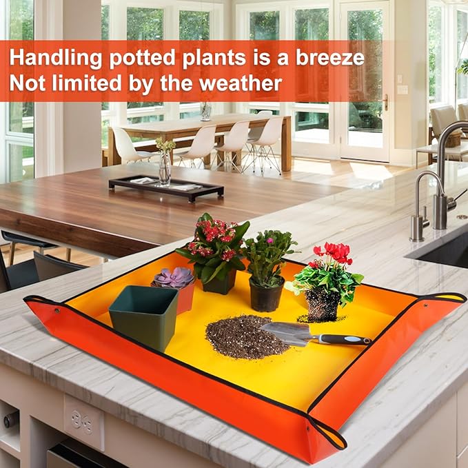 HNXTYAOB 3 Pcs 39.5"X31.5" Large Repotting Mat for House Plants Transplanting and Soil Mix Control, Gardening Gifts for Plant Lovers